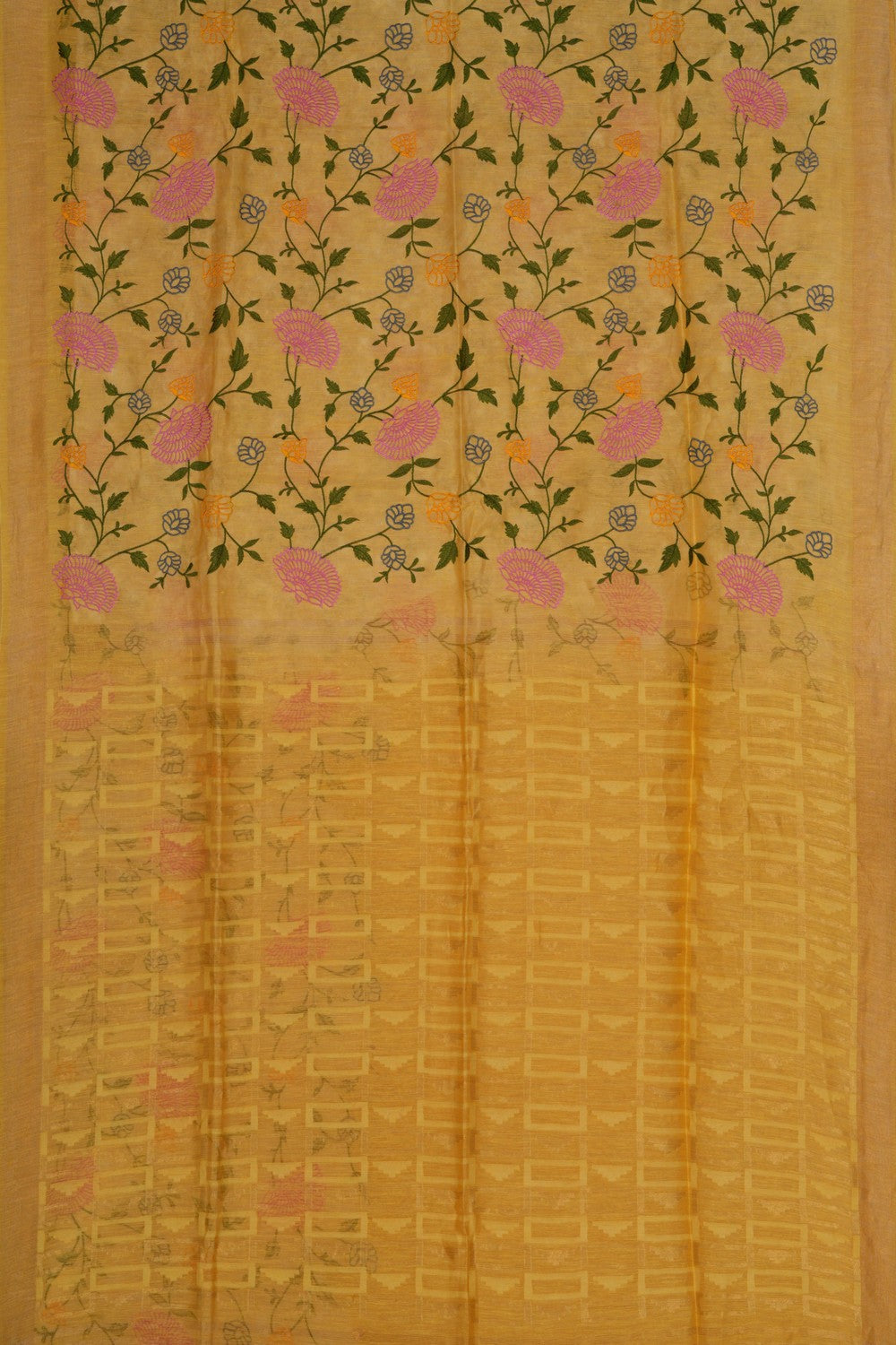 Image of Linen Embroidery Saree
